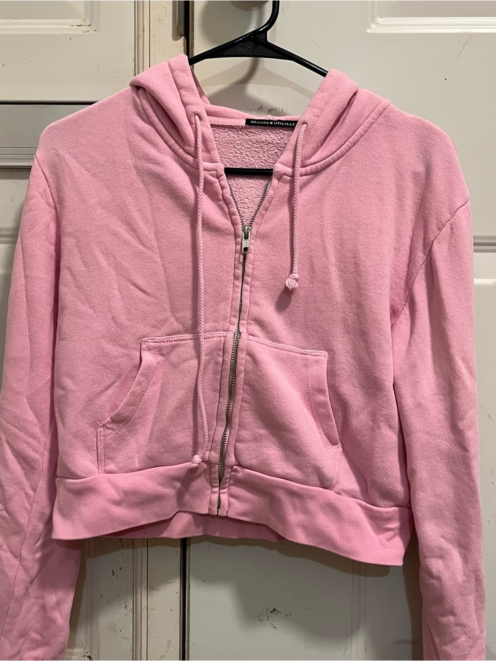 Brandy Melville Bubblegum Pink Cropped Hoodie!